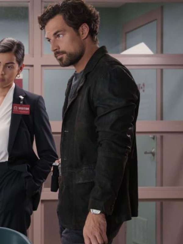 Cole Ellis Wild Cards 2024 Black Leather Blazer Jacket