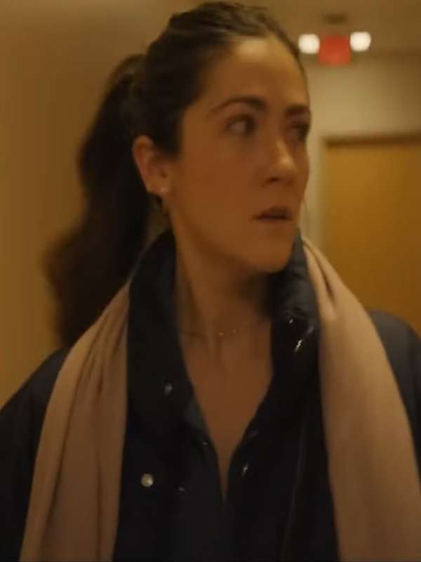 Isabelle Fuhrman Wish You Were Here 2025 Movie Blue Puffer Jacket