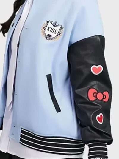 XO Kitty Series Varsity Bomber Leather Jacket