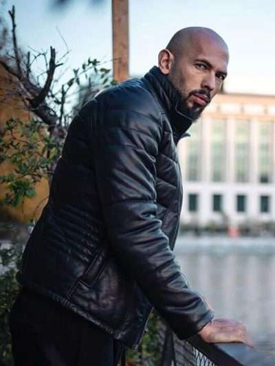 Andrew Tate Black Quilted Leather Jacket