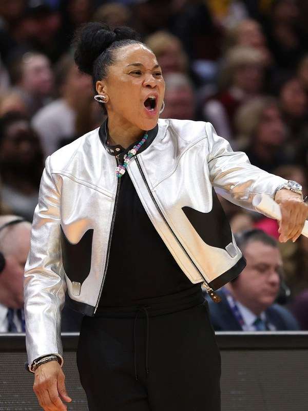 NCAA 2024 Dawn Staley Silver Leather Jacket