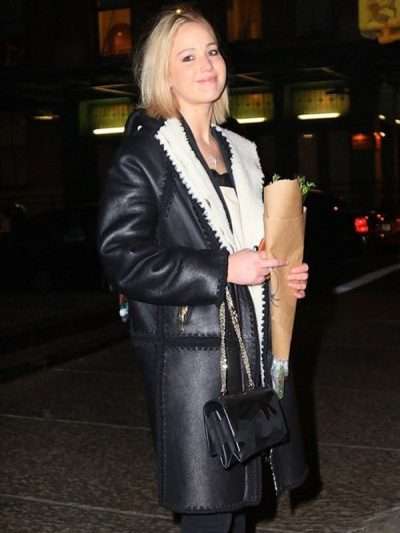 Jennifer Lawrence Winter Leather Coat