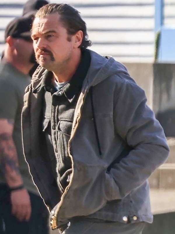 Leonardo DiCaprio 2024 Grey Cotton Hooded Jacket