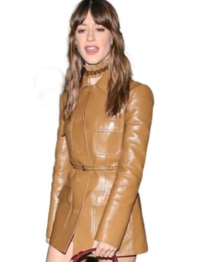 Daisy Edgar-Jones London Fashion Show 2025 Leather Coat