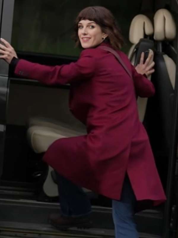 Shenae Grimes-Beech Love Of The Irish 2025 Burgundy Coat