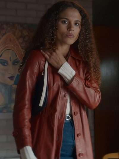 Stacey Embalo Missing You 2025 Brown Leather Coat