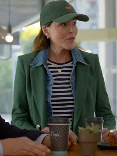Christa Miller Shrinking 2024 Green Blazer