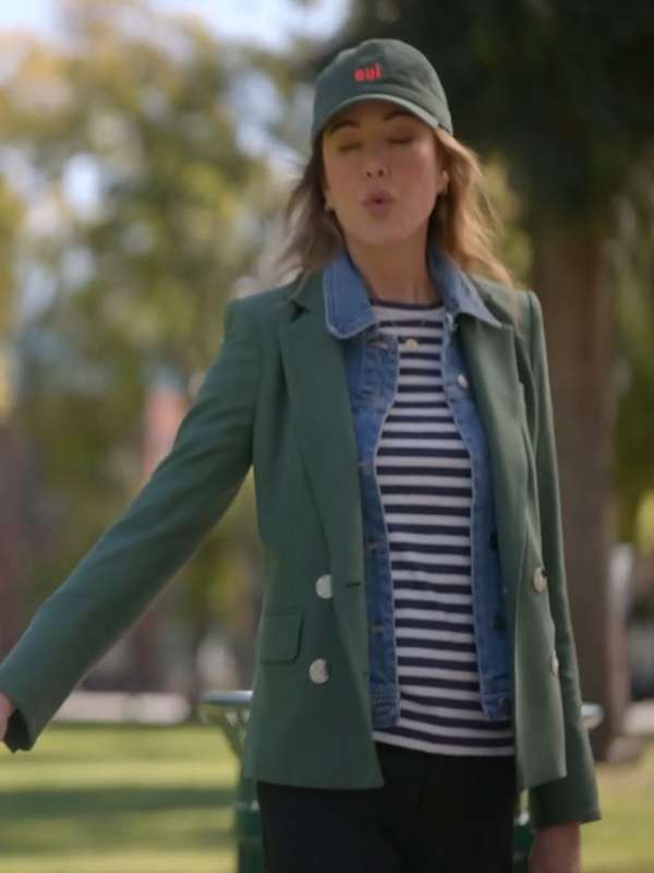 Christa Miller Shrinking Series 2024 Green Blazer