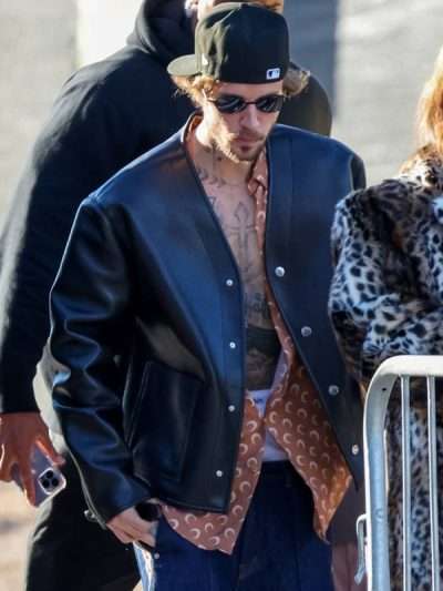Super Bowl 2024 Justin Bieber Leather Jacket