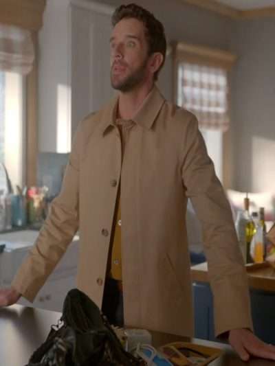 Michael Urie Shrinking S02 Beige Cotton Coat