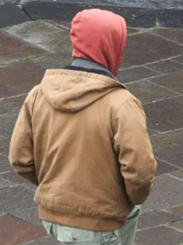 Glen Powell The Running Man 2025 Hooded Brown Jacket