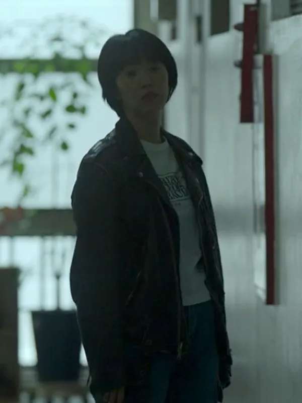 Jeong Si-Jeong The Trunk Black Biker Leather Jacket