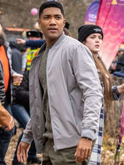 Andre Raines FBI International Grey Bomber Jacket