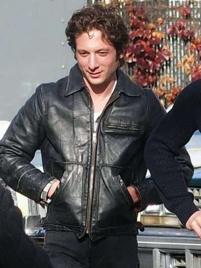 Jeremy Allen White Deliver Me from Nowhere 2025 Black Leather Jacket