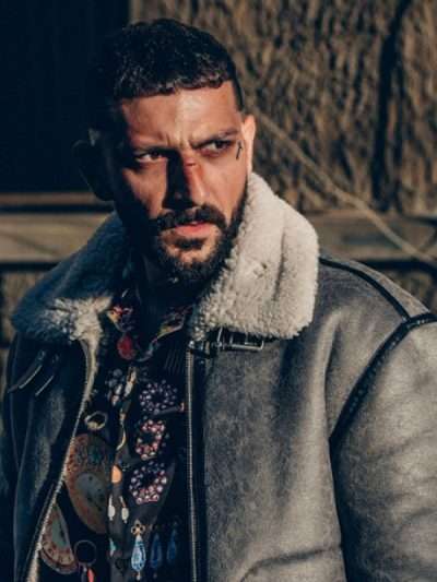 Dracu Negrescu Subteran Grey Leather Shearling Jacket