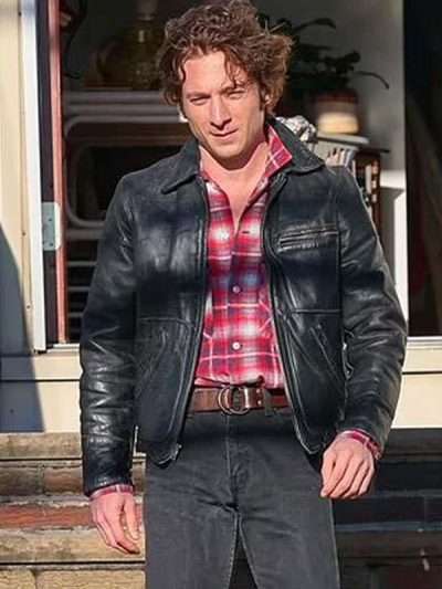 Jeremy Allen White Deliver Me from Nowhere Black Leather Jacket