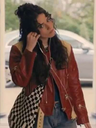 Asha Banks My Fault London 2025 Red Moto Leather Jacket