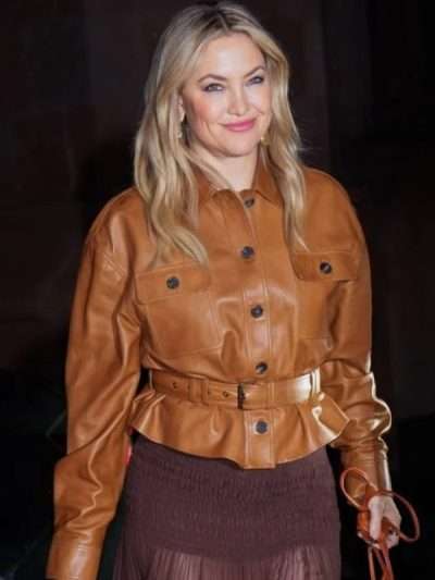 Kate Hudson Brown Leather Jacket