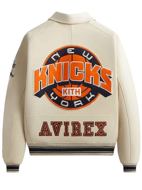 Kith & Avirex New York Knicks Icon Leather Jacket