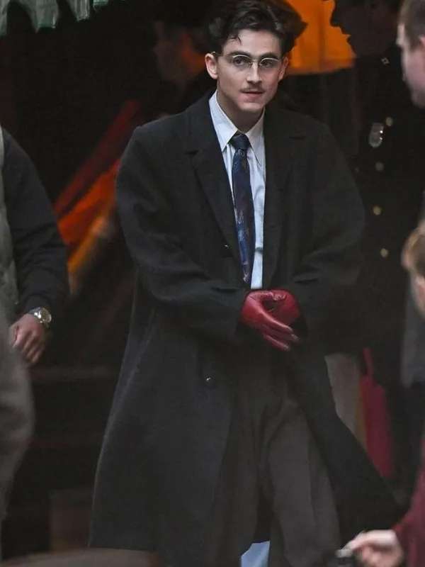 Timothée Chalamet Marty Supreme Black Wool Coat