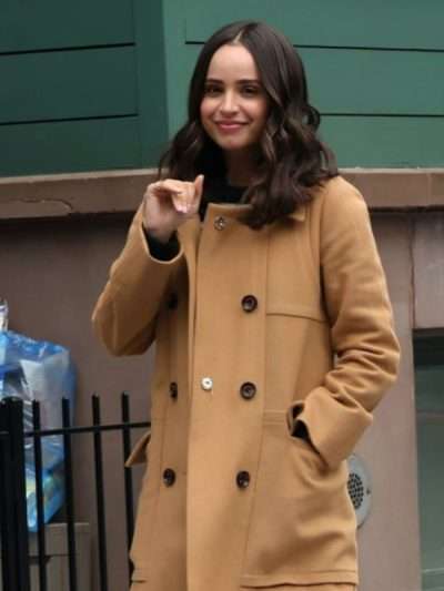 Movie The Life List 2025 Sofia Carson Brown Wool Coat