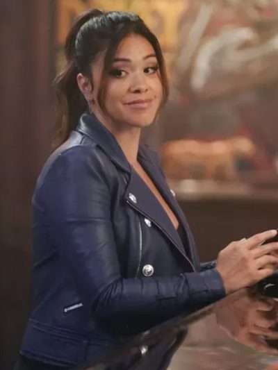 Nell Serrano Not Dead Yet Blue Leather Jacket