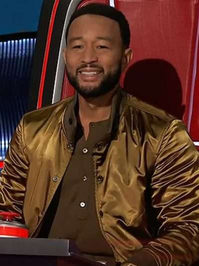 John Legend The Voice S27 Brown Bomber Jacket
