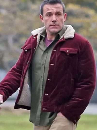 Ben Affleck The Accountant 2 Maroon Shearling Jacket