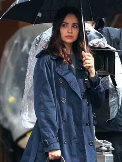 Sofia Carson The Life List 2025 Blue Cotton Coat