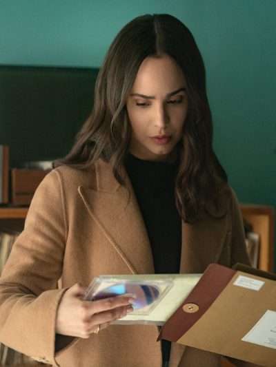 Alex The Life List 2025 Sofia Carson Brown Wool Trench Coat
