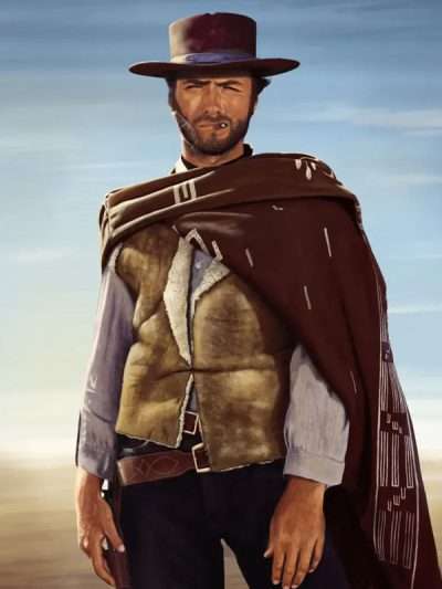 The Man with No Name Clint Eastwood Shearling Vest
