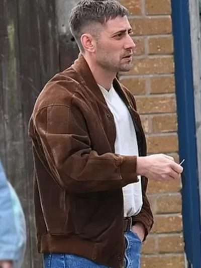 Michael Socha Toxic Town 2025 Brown Suede Leather Jacket