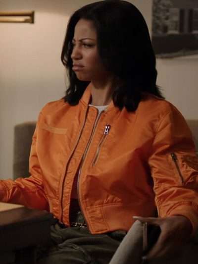 Camille Hyde All American Homecoming S03 Orange Jacket