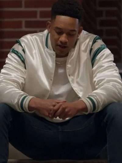 All American Homecoming Damon Sims White Bomber Jacket