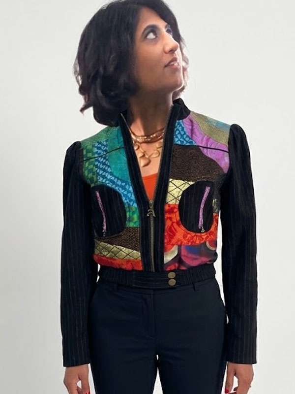 Amita Rao Adults S02 Boho Patchwork Bomber Jacket