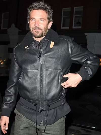 Valentine's Day 2024 Bradley Cooper Black Leather Jacket