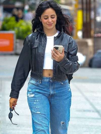 Camila Cabello 2023 Black Leather Jacket