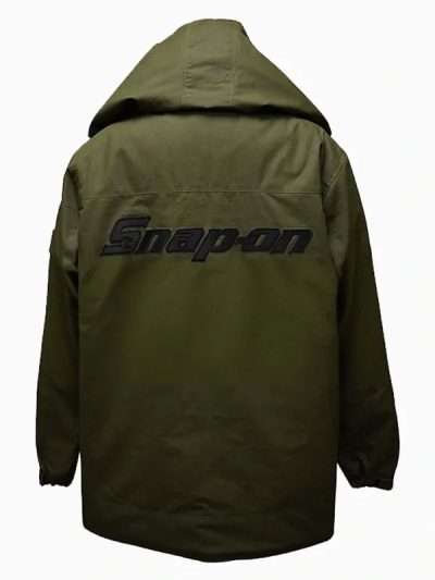 Green Hooded Snap On Jacket