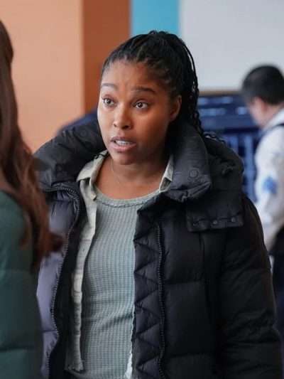 Chicago P.D. 2025 Kiana Cook Black Puffer Jacket