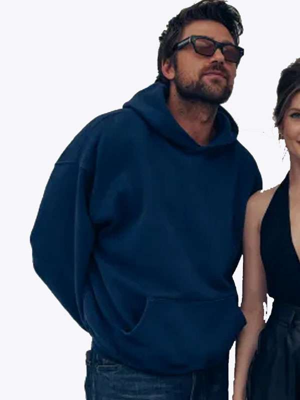 Brandon Sklenar Drop Henry Blue Pullover Hoodie