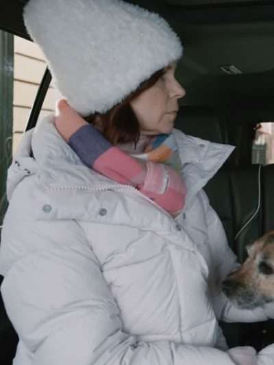 Elsbeth 2025 Carrie Preston White Puffer Hooded Coat