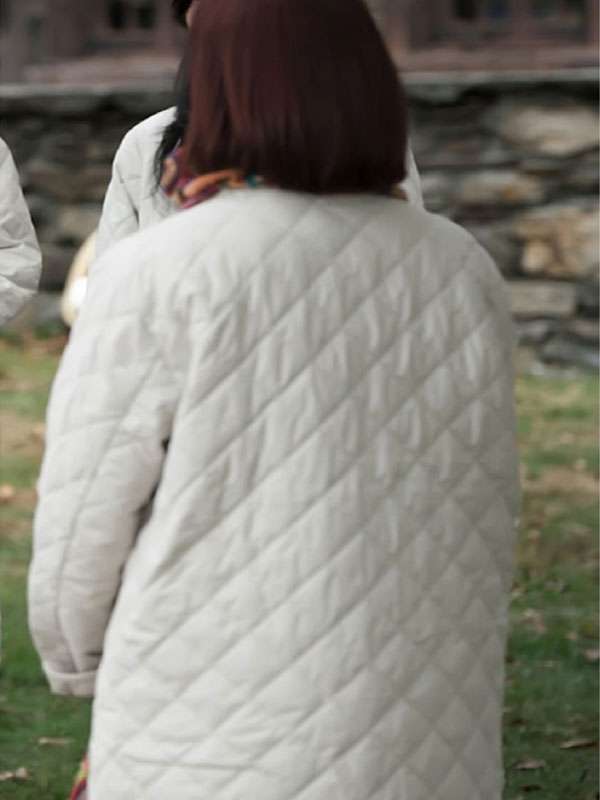 Elsbeth S02 Carrie Preston White Quilted Coat