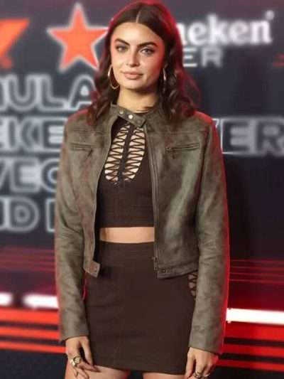 Rachael Kirkconnell F1 Grand Prix Brown Leather Jacket