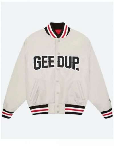 Geedup White Varsity Jacket