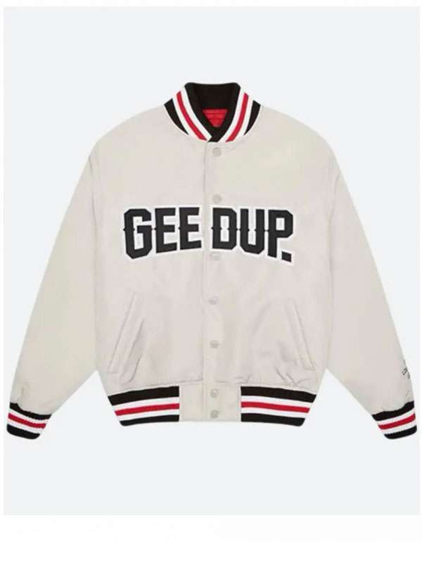 Geedup White Varsity Jacket