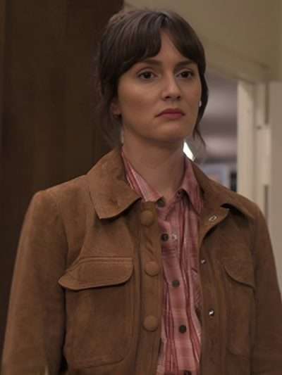 Good Cop Bad Cop Leighton Meester Brown Suede Leather Jacket