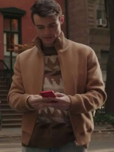 Max Wolfe Gossip Girl Brown Wool Bomber Jacket