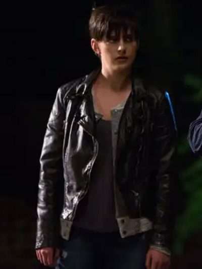 Grimm S04 Theresa Rubel Black Biker Leather Jacket