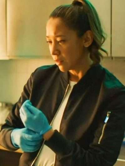 Sarah Truong Hudson and Rex 2025 Black Bomber Jacket