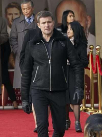 John Reardon Hudson and Rex Shearling Black Leather Jacket